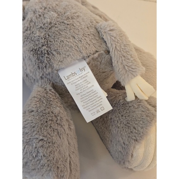 Lambs & Ivy Gray Plush Elephant Stuffed Animal Baby Toy Jett Soft - Picture 3 of 4